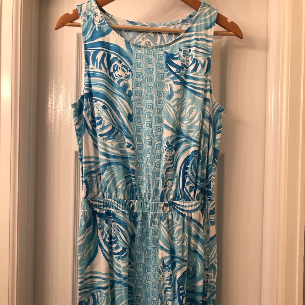 Lilly Pulitzer Blue and White Sleeveless Printed Dress